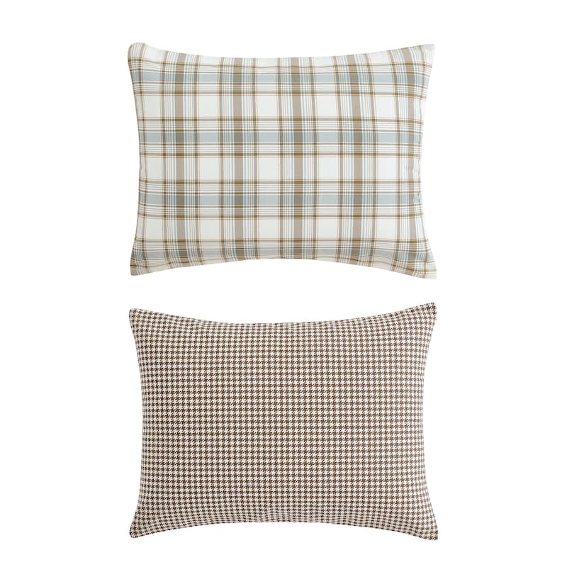 Eddie Bauer Ashland Plaid Cotton Brown Reversible Comforter Set