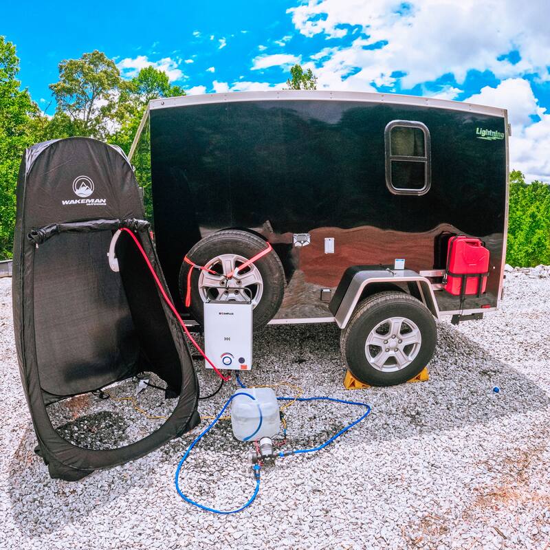 CAMPLUX First Series 2.64GPM 68,000 BTU Portable Outdoor Propane Tankless Water Heater with 3.3 GPM Water Pump Kits