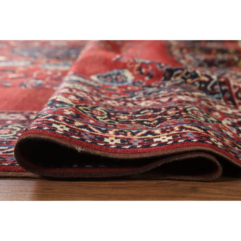 Hand Knotted Oriental 100% Wool Carpet Traditional Floral Red Balouch Area Rug - 11' 5'' X 8' 5''