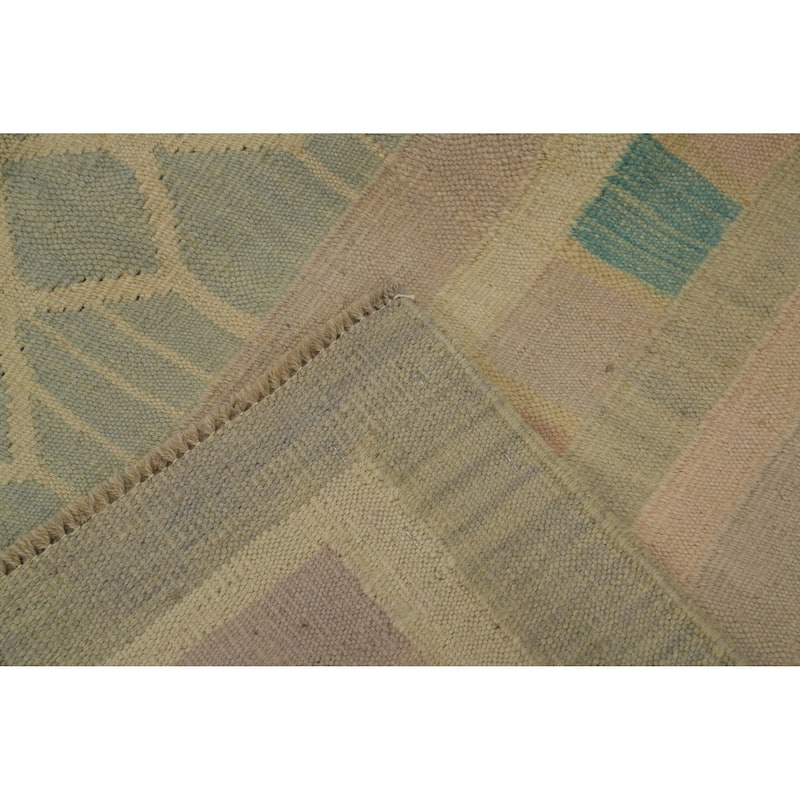Hand Woven Oriental 100% Wool Carpet Southwestern Tribal Multi-Colored Kilim Area Rug - 5' 8'' X 4' 1''