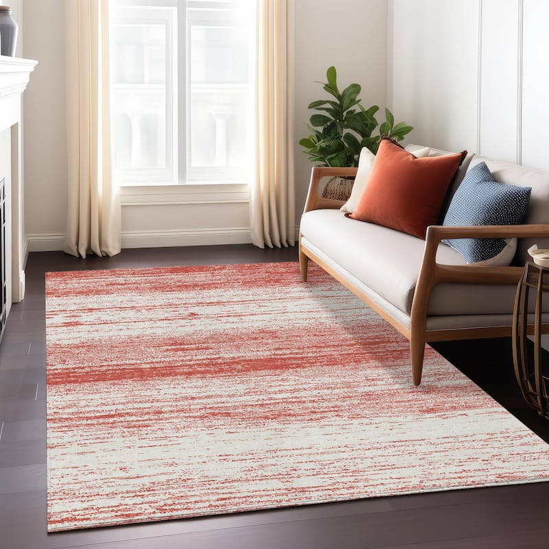 Machine Washable Indoor/ Outdoor Chantille Ombre Stripes Rug