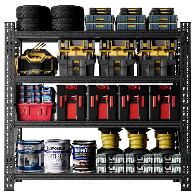 4000 lbs Heavy Duty Garage Shelving, 4-Shelf Adjustable Metal Storage Unit 4000LBS Capacity Industrial Shelving for Warehouse