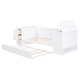 preview thumbnail 7 of 10, Twin Size Daybed with Storage Arms, Trundle & Charging Station, White