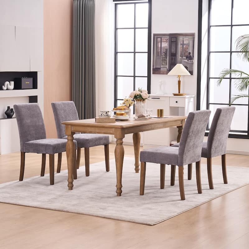 Boucle Fabric Upholstered Dining Chairs (Set of 2)