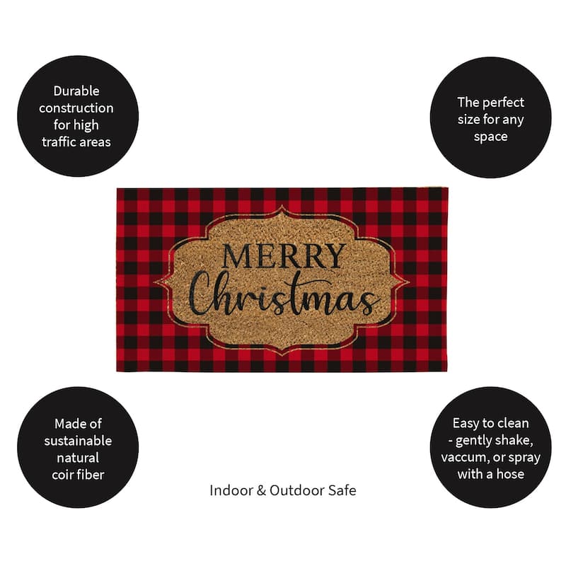 Buffalo Check Christmas Coir Mat