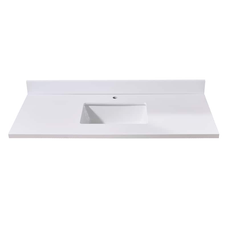 Altair Caorle Bathroom Vanity Countertop in Snow White Finish Without Cabinet