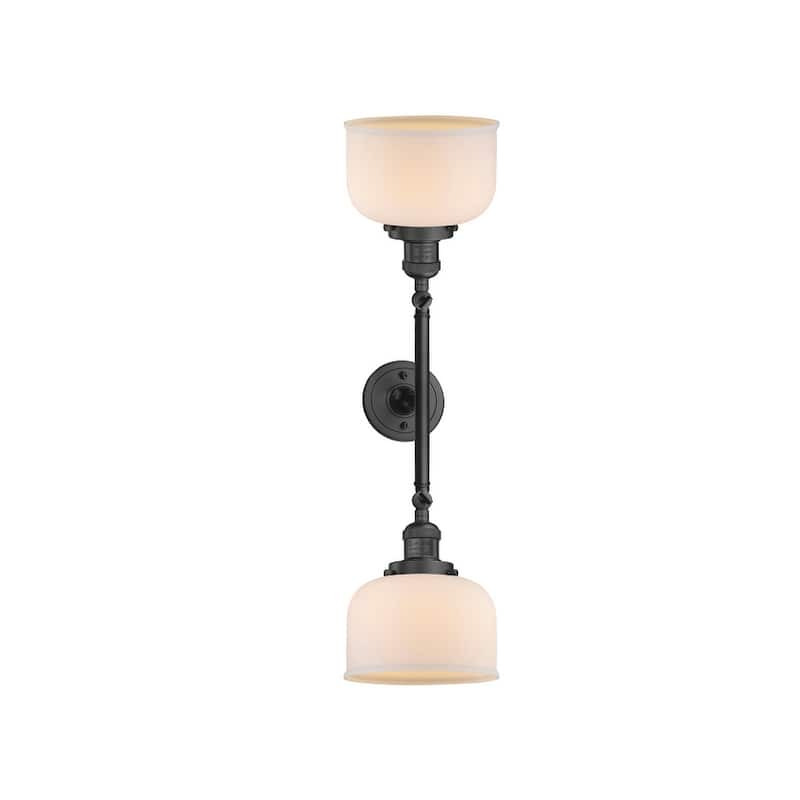 Innovations Lighting Large Bell 2 Light 23" Wide Bathroom Vanity Light - Oil Rubbed Bronze / Matte White