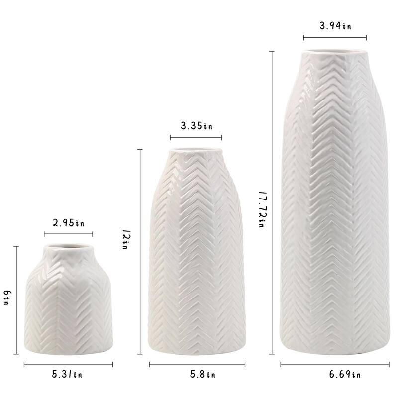 Large White Vase- Ceramic Vase for Home Decor Flower Vase for Centerpieces, Tall Vases for Living Room