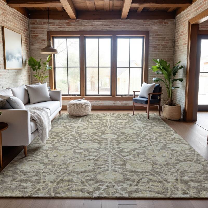 Premium Washable Super Soft Vintage Traditional Mayfield Rug - Mocha - 2'6" x 3'10"