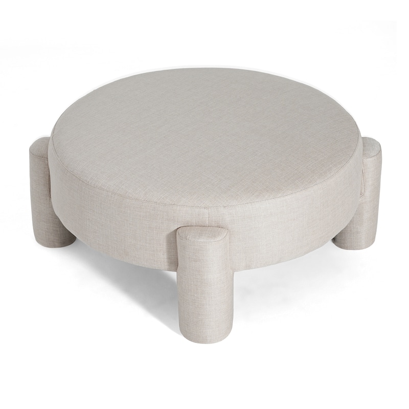 Christopher Knight Home - Aster Modern Fully Upholstered Round Large Ottoman with Wide Seat