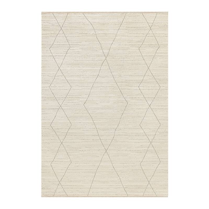 Terra by Obeetee Wilds Moroccan Diamond Natural Rug - Natural/Criss Cross - 2' x 3'
