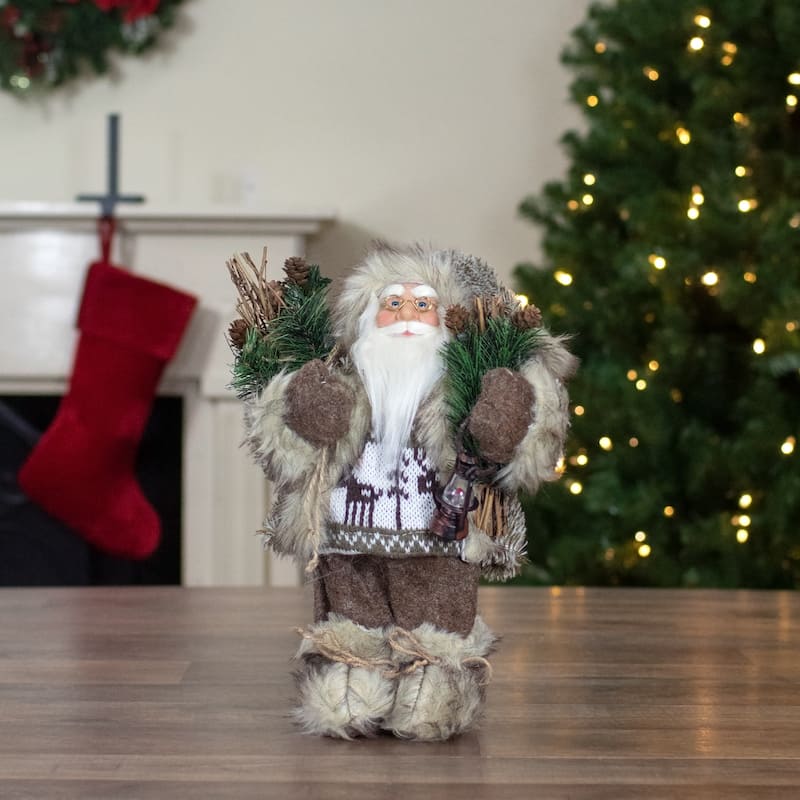 Mountain Santa Standing Christmas Figure - 12"