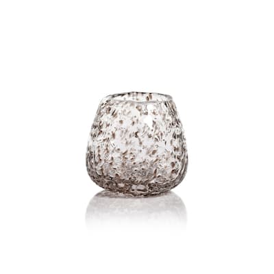 Elodie Glass Vase/Candle Holder w/ Glass Chips