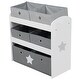 preview thumbnail 4 of 4, Roba Play Shelf - Grey Stars - Children's Multi-Bin Toy Organizer, Shelf Storage Cabinet With 5 Fabric Boxes, Boys & Girls