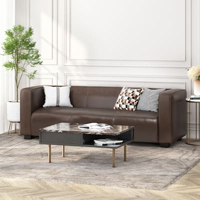 Modern 80.25" 3-seater Tuxedo Arms Sofa with Birch Wood Legs for Living Room