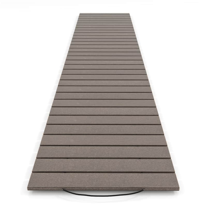 Premium HDPE Roll Up Garden Walkway with Wood Grain Finish 8 ft Long Portable Outdoor Pathway