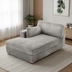 preview thumbnail 72 of 150, 42" W Plush Corduroy Upholstered Chaise Lounge Sleeper for Living
