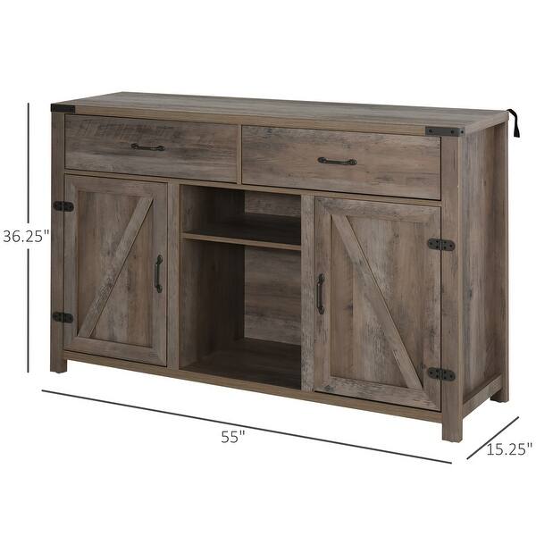 Shop Homcom Wooden Retro Farmhouse Sideboard Storage Buffet Cabinet With 2 Large Drawers X Shaped Wine Rack Cabinets Overstock 31661369