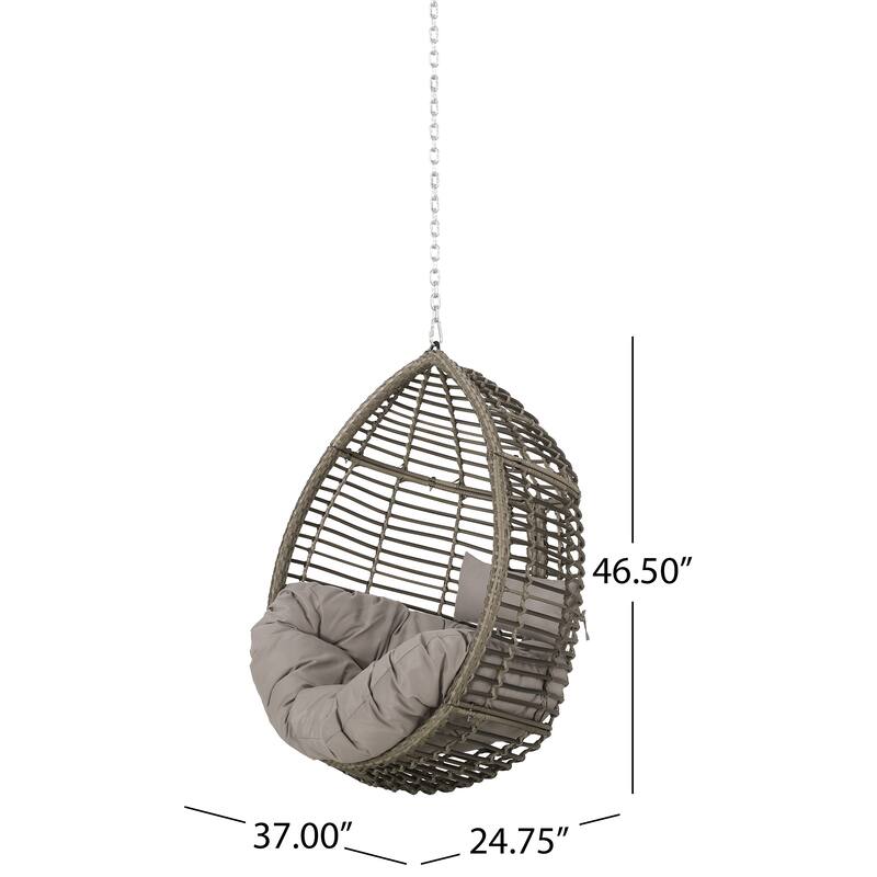Adan Wicker Hanging Chair by Christopher Knight Home - 400 lb limit