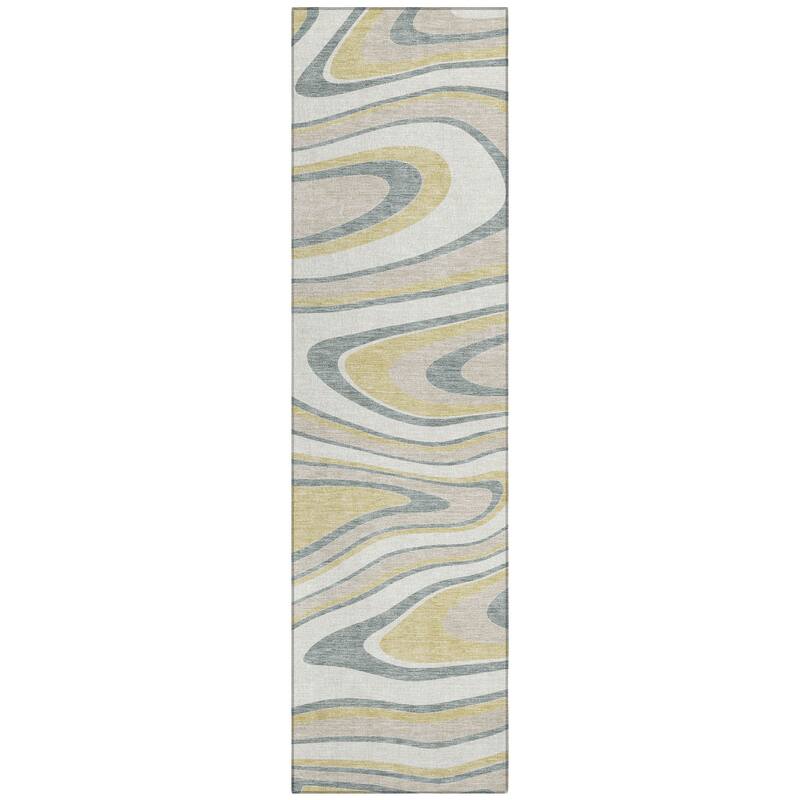 Machine Washable Indoor/ Outdoor Abstract Busey Chantille Rug