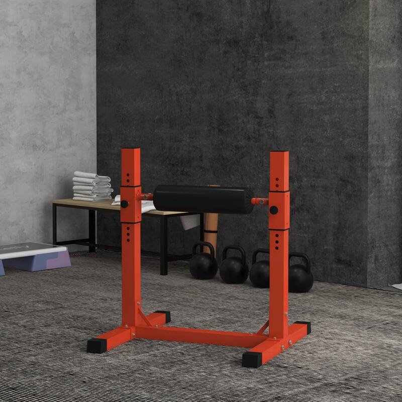 Soozier Bulgarian Split Squat Stand with 12-Level Single Leg Squat Roller, for Lower Body Strength Training - Red