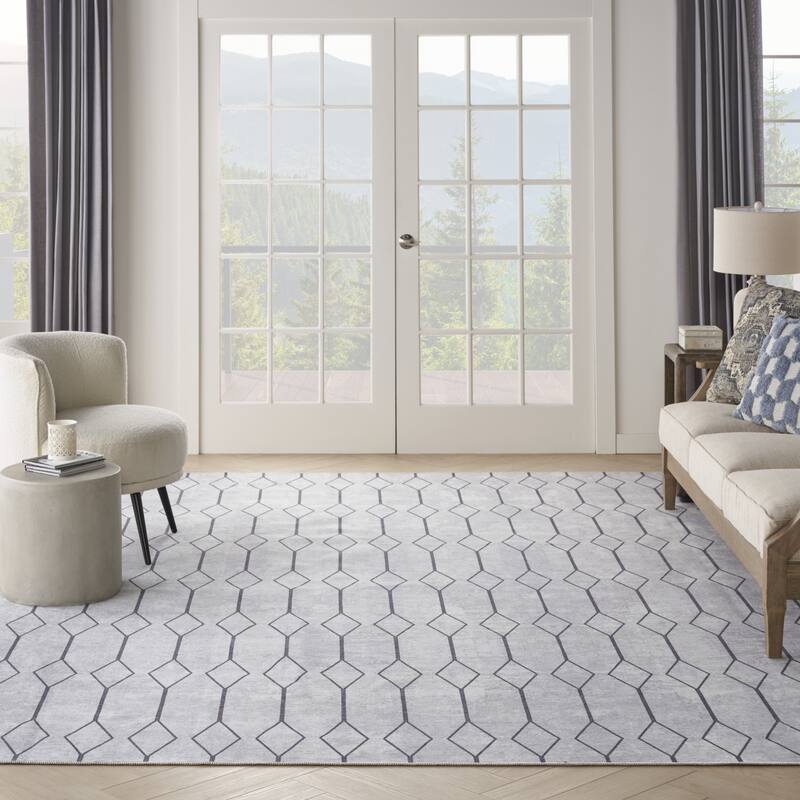Pebiv Power Loomed Geometric Area Rug By HomeRoots - 8' x 10'