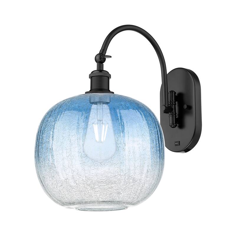 Innovations Lighting Endless Possibilities Ballston - Brookhaven Sphere - 1 Light 11" Swiveling Sconce - Matte Black/Sapphire Blue