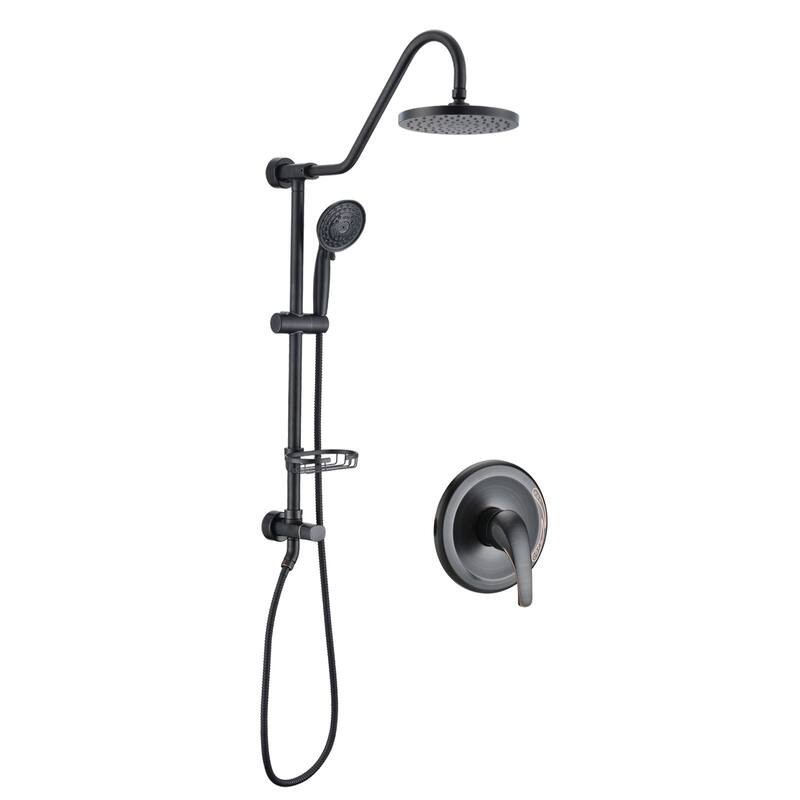 Proox 5-sprayer Rain Shower Faucet with Handheld Shower Soap Dish - Shower+Valve - Oil Rubbed Bronze