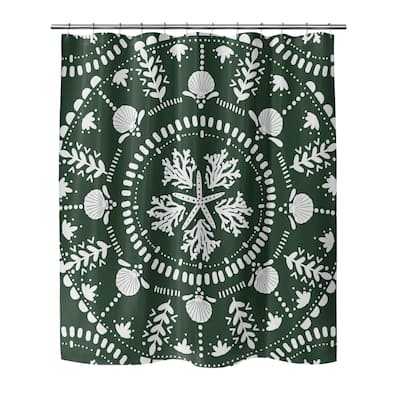 COASTAL MANDELA GREEN Shower Curtain By Kavka Designs