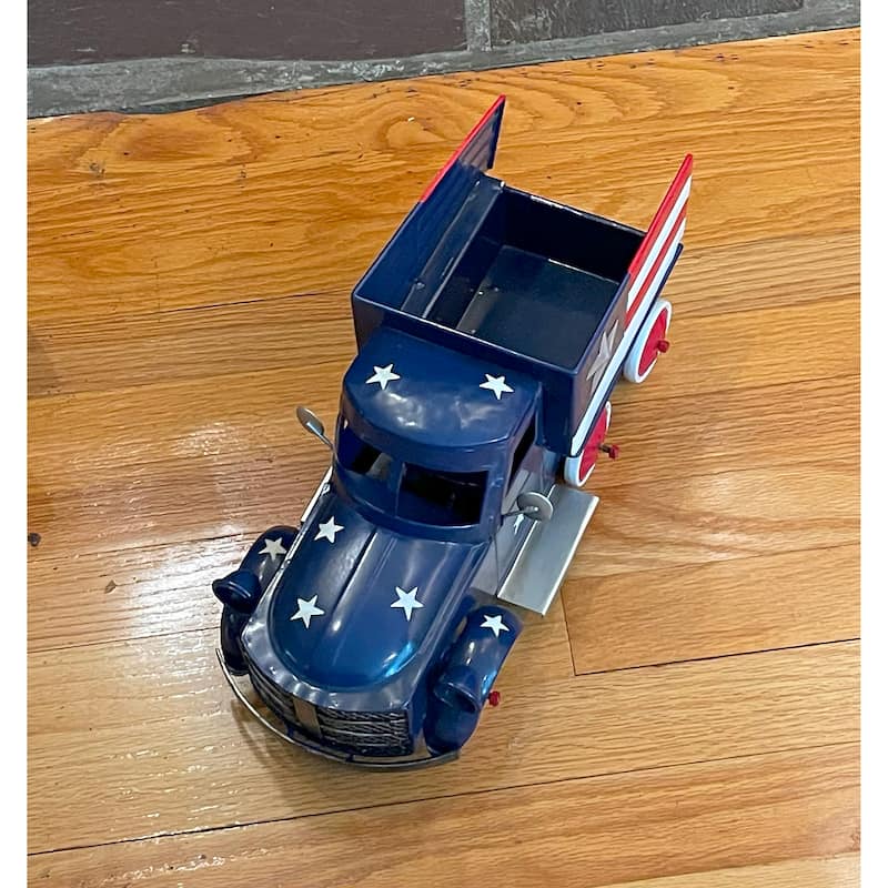 14" Metal July 4th Holiday Mini Pickup Truck With Rolling Wheels - 6.5