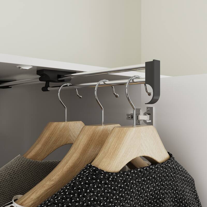Wardrobe Closet Armoire Mirror Scalable Hanging Rod Storage Dresser
