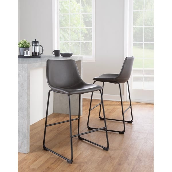 Silver Orchid Richard Contemporary Counter Stool Set of 2. On Sale