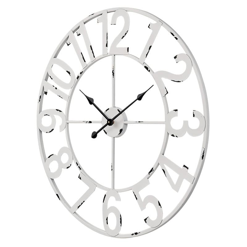 Utopia Alley Manhattan Industrial Wall Clock, Analog, White, 30"