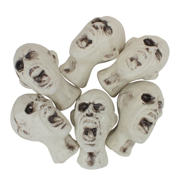 Shop Pack Of 6 White And Gray Skeleton Skull Heads With Open
