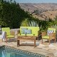 preview thumbnail 35 of 46, Carolina 4-piece Outdoor Acacia Sofa Set by Christopher Knight Home