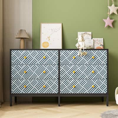 Dresser for Bedroom with 6 Drawers, Double Wide Chest of Drawers