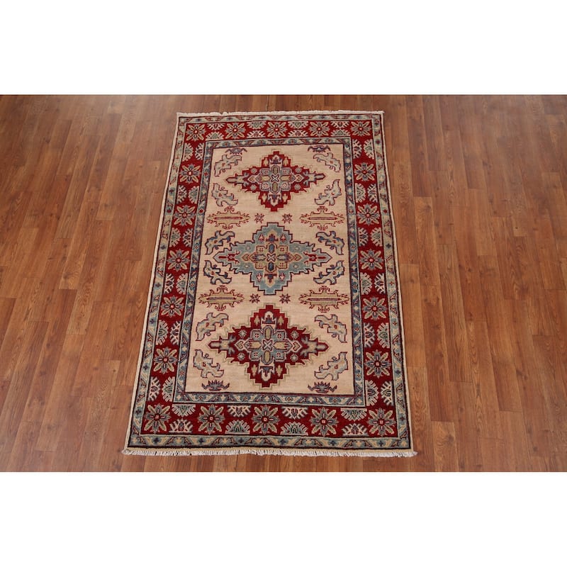 Kazak Accent Rug Hand-Knotted Wool Carpet - 3'5" x 5'4"
