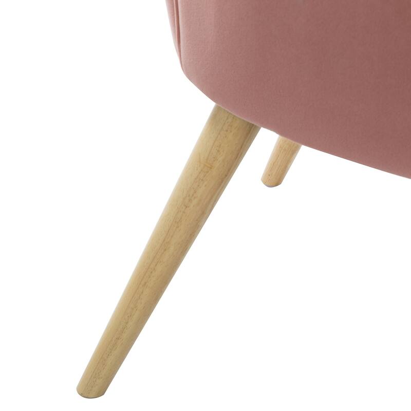 Eleanora Morden Scalloped Velvet Arm Chair with Tufted Back by HULALA HOME