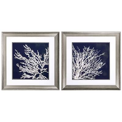 Coastal Coral S/2 Framed Art Under glass