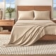 preview thumbnail 26 of 28, Linery & Co. Cotton Blend Double-Brushed Heathered Flannel Bed Sheet Set Heathered Sand - Twin