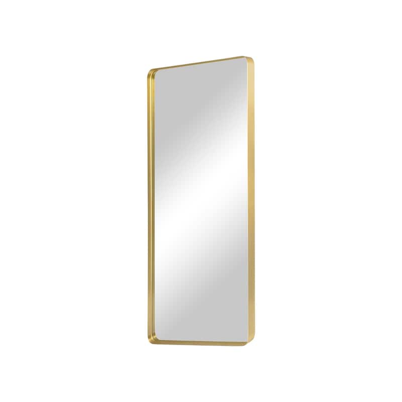 HomeRoots Gold Aluminum Leaning Framed Full Length Mirror - 31.50 in. x 70.87 in. x 1.97 in.