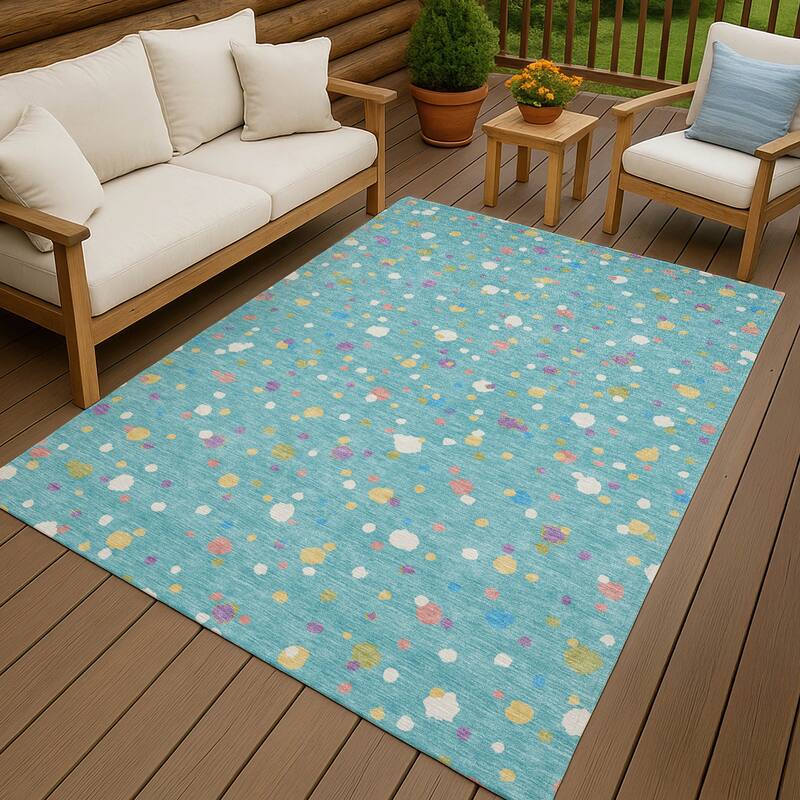 Machine Washable Indoor/ Outdoor Contemporary Sheinelle Chantille Rug