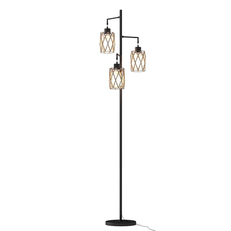 67'' Tree-Shaped Floor Lamp with 3 Lights - Foot Switch Included & Easy Assembly