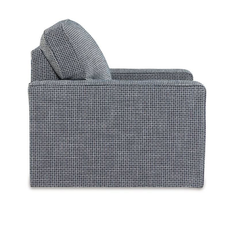 Olivia Swivel Accent Armchair, Dark Gray Crosshatch Pattern Polyester