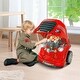 preview thumbnail 9 of 9, Kids Truck Engine Toy Repair Workshop Set with 61 Pieces, Simulated Sounds, Lights, and DIY Stickers for Ages 3-5 - Red