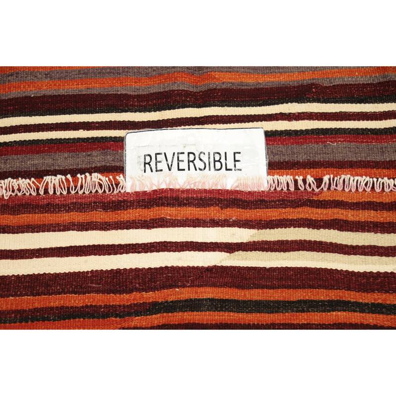 Hand Woven Oriental 100% Wool Carpet Southwestern Geometric Multi-Colored Kilim Area Rug - 9' 0'' X 4' 8''