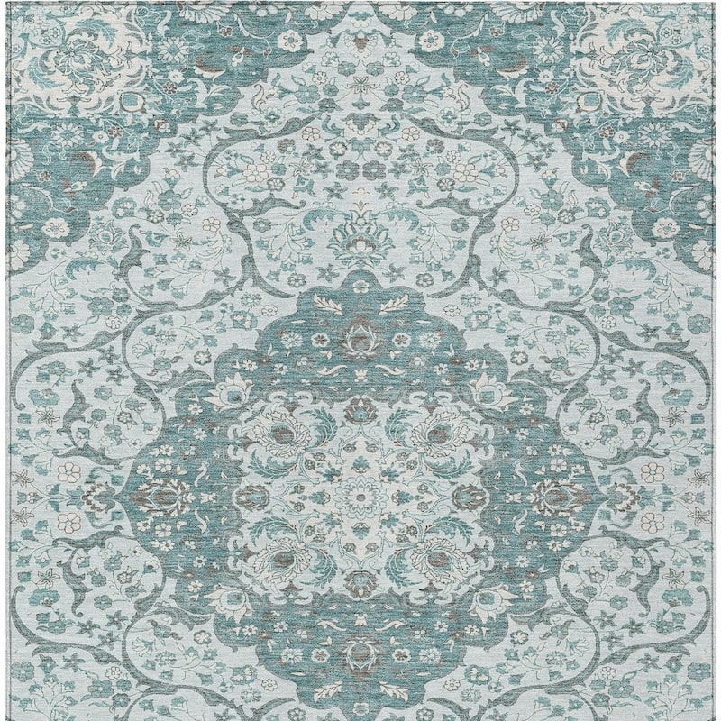 HomeRoots Medallion Traditional Rectangle Outdoor Rug