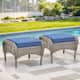 Option Grey Wicker / Blue Cushion