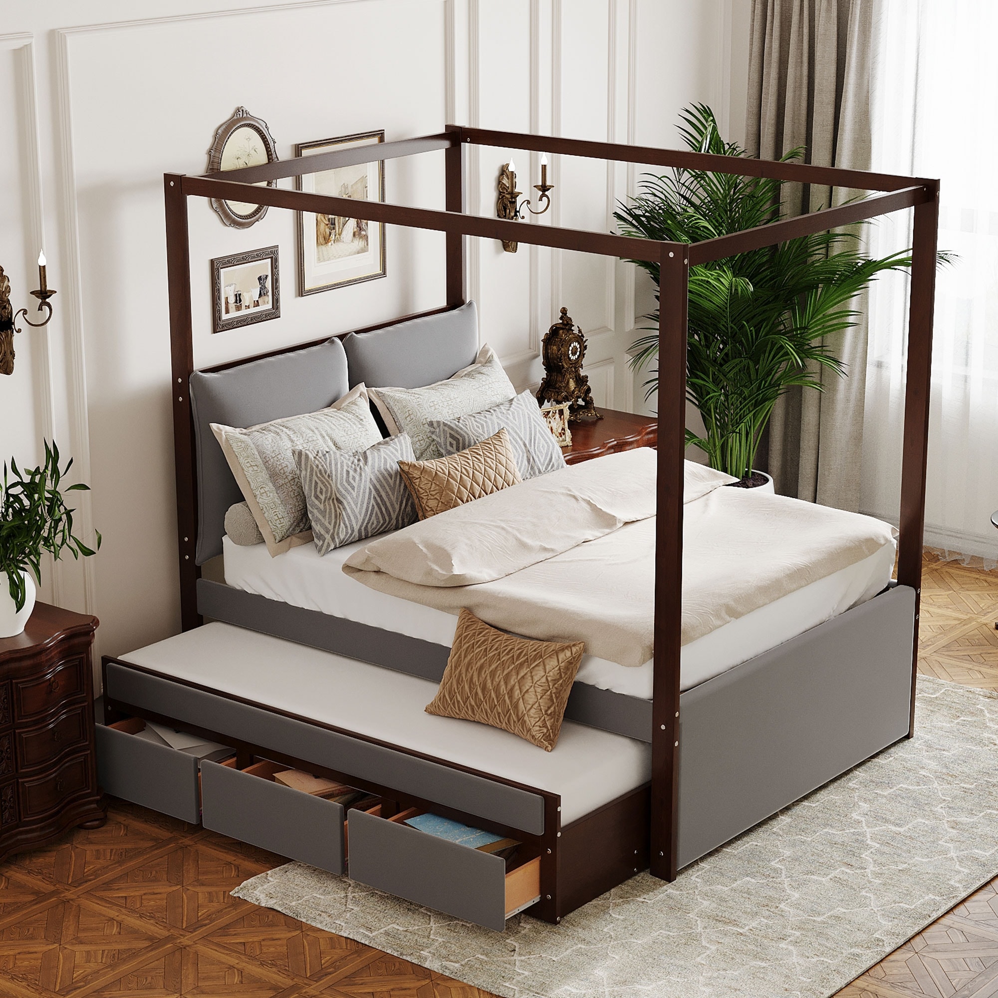 Modern Contemporary Four Poster Bed Beds Bed Bath Beyond