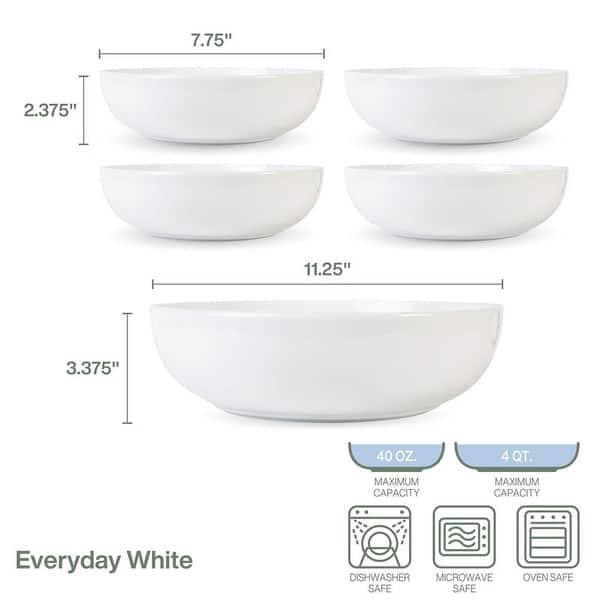 Everyday White 5-Piece Pasta Bowls